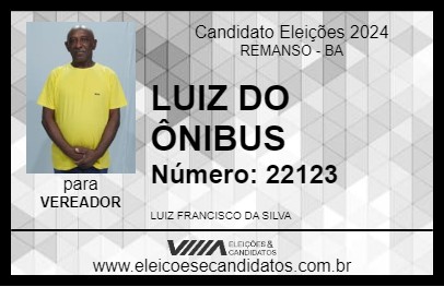 Candidato LUIZ DO ÔNIBUS 2024 - REMANSO - Eleições