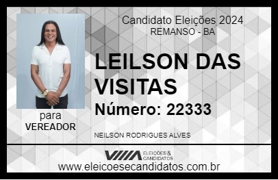 Candidato LEILSON DAS VISITAS 2024 - REMANSO - Eleições