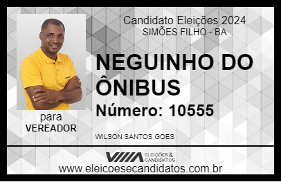 Candidato NEGUINHO DO ÔNIBUS 2024 - SIMÕES FILHO - Eleições