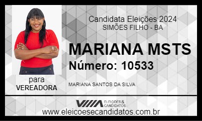 Candidato MARIANA MSTS 2024 - SIMÕES FILHO - Eleições