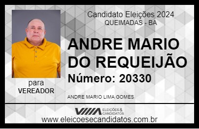 Candidato ANDRE MARIO DO REQUEIJÃO 2024 - QUEIMADAS - Eleições