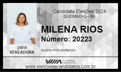 Candidato MILENA RIOS 2024 - QUEIMADAS - Eleições