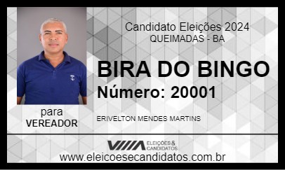 Candidato BIRA DO BINGO 2024 - QUEIMADAS - Eleições