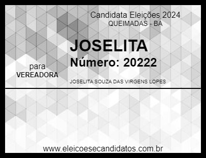 Candidato JOSELITA 2024 - QUEIMADAS - Eleições