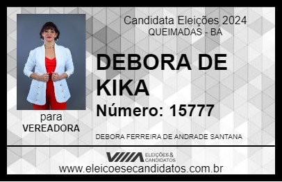 Candidato DEBORA DE KIKA 2024 - QUEIMADAS - Eleições