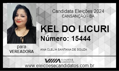 Candidato KEL DO LICURI 2024 - CANSANÇÃO - Eleições