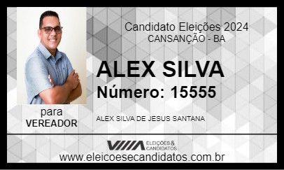 Candidato ALEX SILVA 2024 - CANSANÇÃO - Eleições