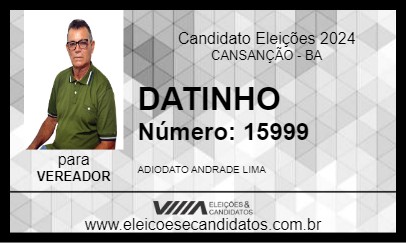 Candidato DATINHO 2024 - CANSANÇÃO - Eleições