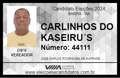 Candidato CARLINHOS DO KASEIRU´S 2024 - BARRA - Eleições