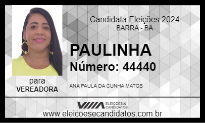 Candidato PAULINHA 2024 - BARRA - Eleições