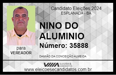 Candidato NINO DO ALUMINIO 2024 - ESPLANADA - Eleições