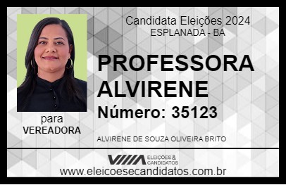 Candidato PROFESSORA ALVIRENE 2024 - ESPLANADA - Eleições