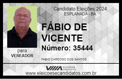 Candidato FÁBIO DE VICENTE 2024 - ESPLANADA - Eleições