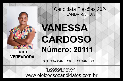 Candidato VANESSA CARDOSO 2024 - JANDAÍRA - Eleições