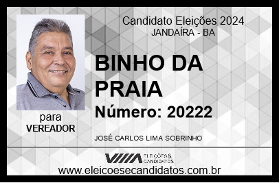 Candidato BINHO DA PRAIA 2024 - JANDAÍRA - Eleições