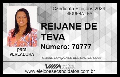 Candidato REIJANE DE TEVA 2024 - IBIQUERA - Eleições