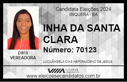 Candidato INHA DA SANTA CLARA 2024 - IBIQUERA - Eleições