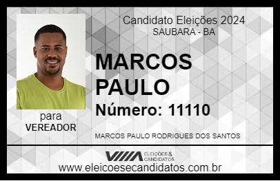 Candidato MARCOS PAULO 2024 - SAUBARA - Eleições