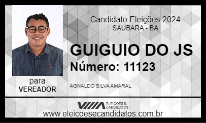 Candidato GUIGUIO DO JS 2024 - SAUBARA - Eleições