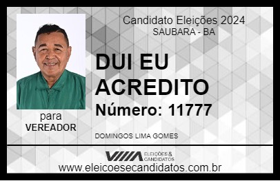 Candidato DUI EU ACREDITO 2024 - SAUBARA - Eleições