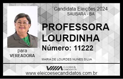 Candidato PROFESSORA LOURDINHA 2024 - SAUBARA - Eleições