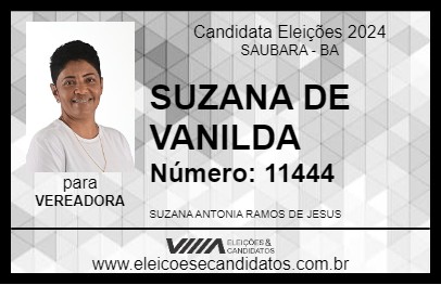 Candidato SUZANA DE VANILDA 2024 - SAUBARA - Eleições