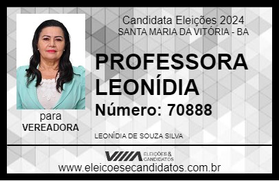 Candidato PROFESSORA LEONÍDIA 2024 - SANTA MARIA DA VITÓRIA - Eleições