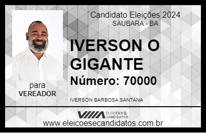 Candidato IVERSON O GIGANTE 2024 - SAUBARA - Eleições