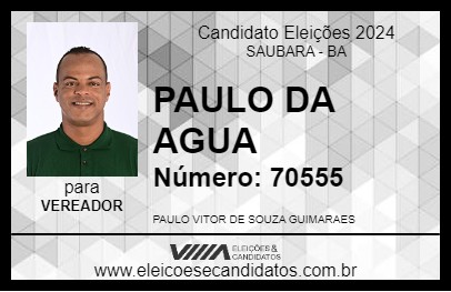 Candidato VITOR DA ÁGUA 2024 - SAUBARA - Eleições