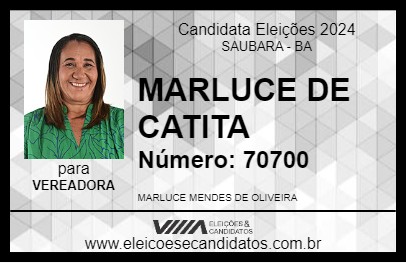 Candidato MARLUCE DE CATITA 2024 - SAUBARA - Eleições