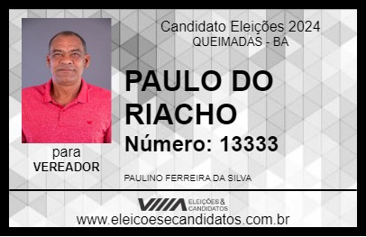 Candidato PAULO DO RIACHO 2024 - QUEIMADAS - Eleições