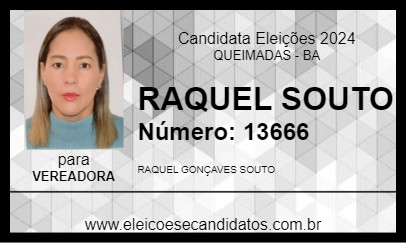 Candidato RAQUEL SOUTO 2024 - QUEIMADAS - Eleições