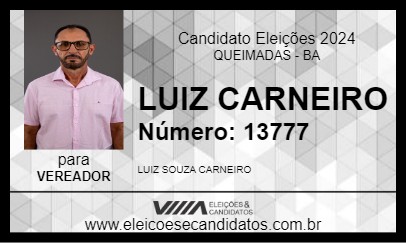 Candidato LUIZ CARNEIRO 2024 - QUEIMADAS - Eleições