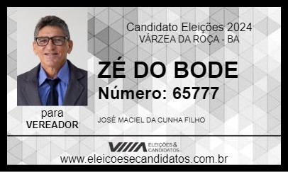 Candidato ZÉ DO BODE 2024 - VÁRZEA DA ROÇA - Eleições