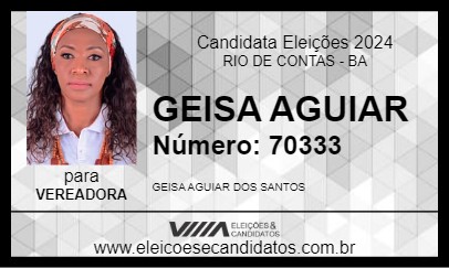 Candidato GEISA AGUIAR 2024 - RIO DE CONTAS - Eleições