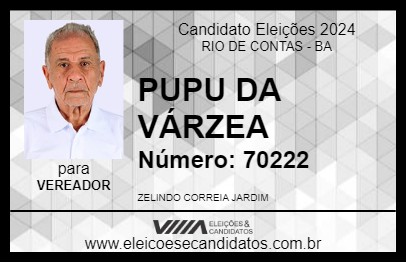 Candidato PUPU DA VÁRZEA 2024 - RIO DE CONTAS - Eleições