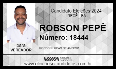 Candidato ROBSON PEPÊ 2024 - IRECÊ - Eleições