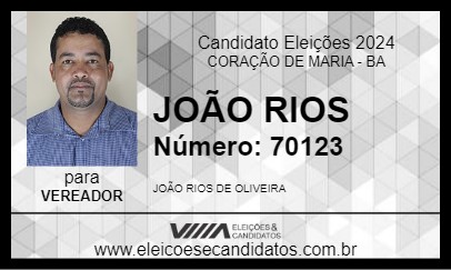 Candidato JOÃO RIOS 2024 - CORAÇÃO DE MARIA - Eleições