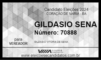 Candidato GILDASIO SENA 2024 - CORAÇÃO DE MARIA - Eleições