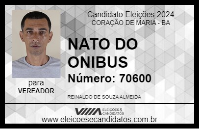 Candidato NATO DO ONIBUS 2024 - CORAÇÃO DE MARIA - Eleições