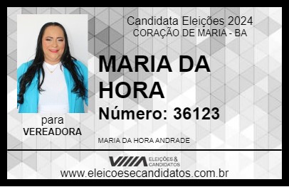 Candidato MARIA DA HORA 2024 - CORAÇÃO DE MARIA - Eleições