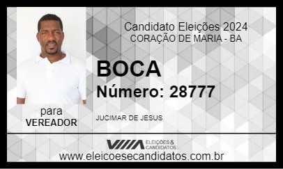 Candidato BOCA 2024 - CORAÇÃO DE MARIA - Eleições