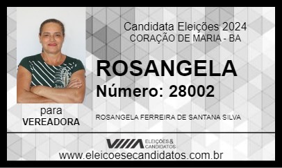 Candidato ROSANGELA 2024 - CORAÇÃO DE MARIA - Eleições