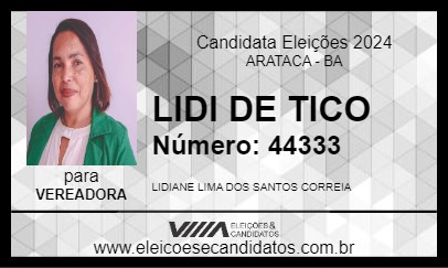 Candidato LIDI DE TICO 2024 - ARATACA - Eleições