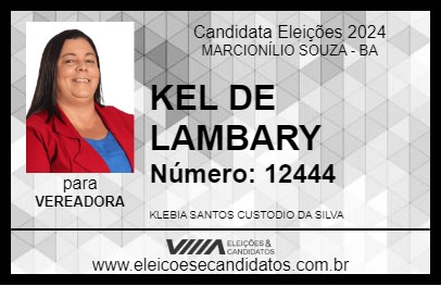 Candidato KEL DE LAMBARY 2024 - MARCIONÍLIO SOUZA - Eleições