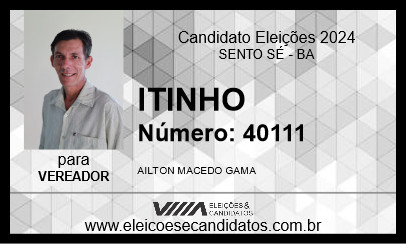 Candidato ITINHO 2024 - SENTO SÉ - Eleições