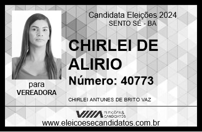 Candidato CHIRLEI DE ALIRIO 2024 - SENTO SÉ - Eleições