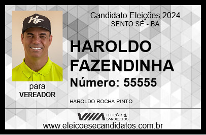 Candidato HAROLDO FAZENDINHA 2024 - SENTO SÉ - Eleições