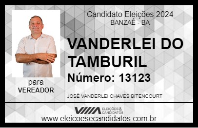 Candidato VANDERLEI DO TAMBURIL 2024 - BANZAÊ - Eleições