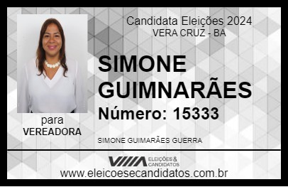 Candidato SIMONE GUIMNARÃES 2024 - VERA CRUZ - Eleições